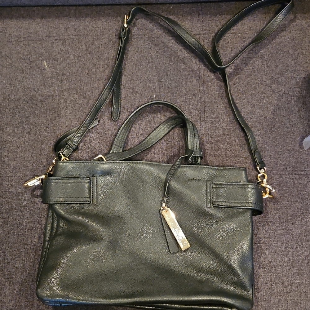 Vince Camuto Black Crossbody Bag with Gold Accents